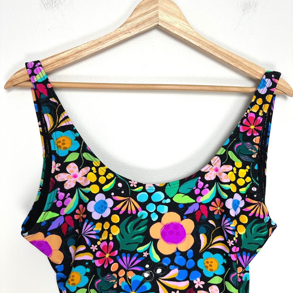 Infamous Swim x Kasey Rainbow Ginger One Piece Swimsuit Floral Black Large - Picture 5 of 11
